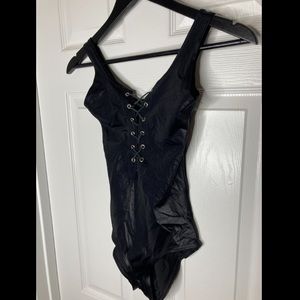 Blackmilk Lace-Up Bodysuit